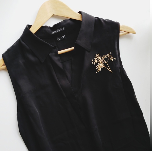 Theory Tops - Theory Duria Georgette Sleeveless Silk Blouse